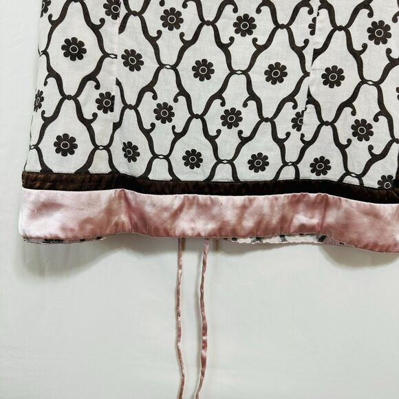 Solaris Women's Tan/Pink BOHO Sleeveless Blouse with Back Tie Size M - Picture 3 of 4